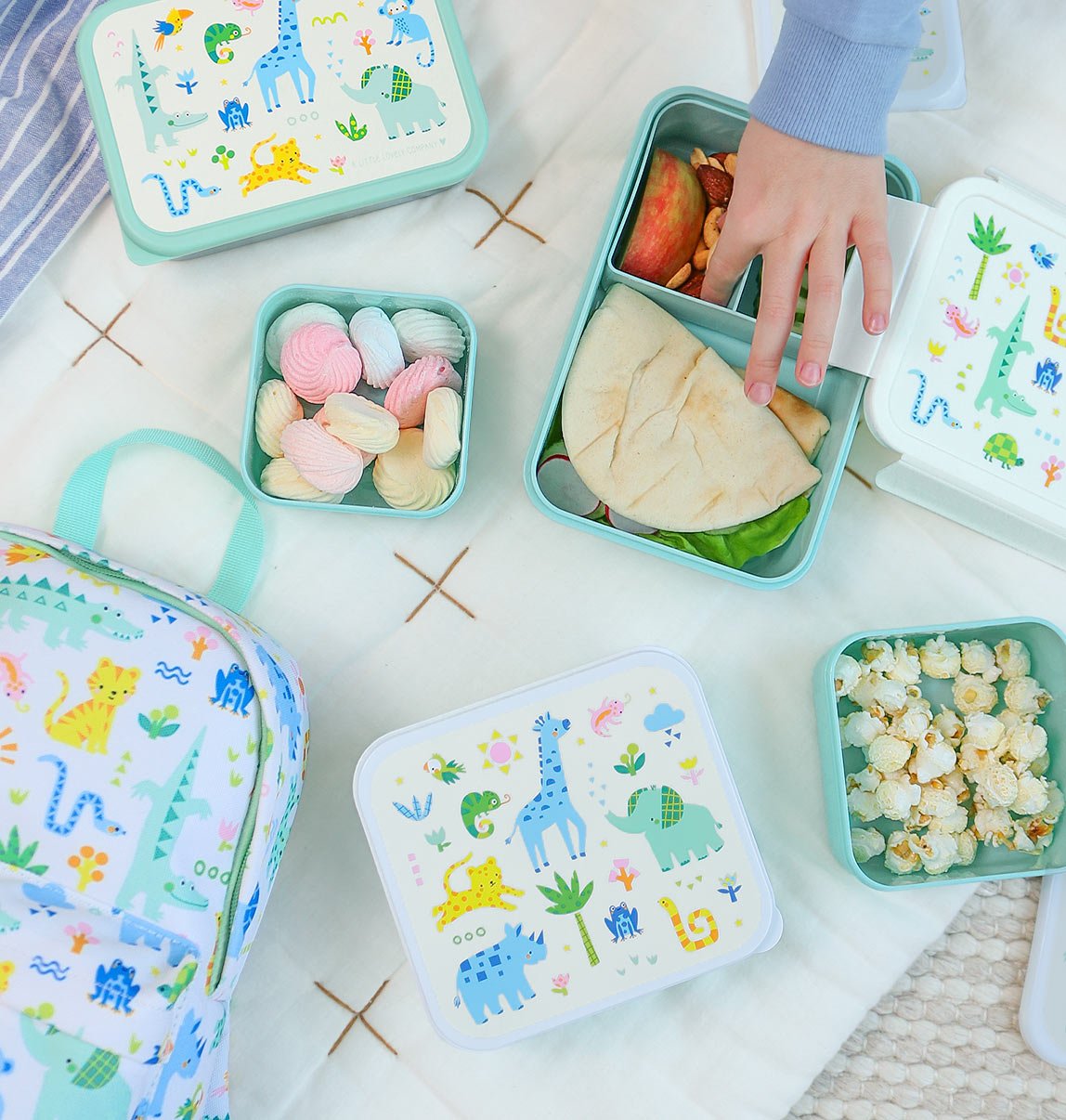 A little lovely company: Σετ 4 δοχεία φαγητού Lunch & Snack Box -Jungle - Image 4