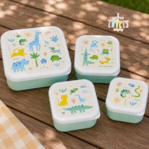 A little lovely company: Σετ 4 δοχεία φαγητού Lunch & Snack Box -Jungle