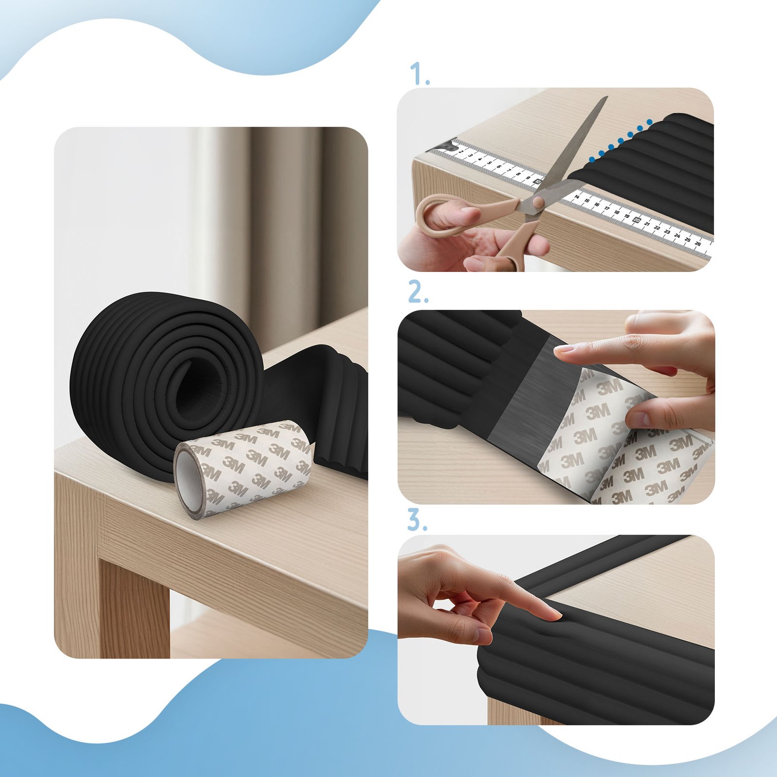 Sipo Αφρώδης Προστατευτική Ταινία L Shape – Black - Image 6