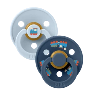 Alternative view of BIBS – COLOUR ΣΕΤ ΠΙΠΙΛΕΣ 2ΤΜΧ – HOLIDAY TRAIN BABY BLUE/STEEL BLUE – ΣΤΡΟΓΓΥΛΗ No2