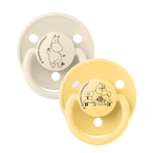 BIBS ΣΕΤ ΠΙΠΙΛΕΣ 2ΤΜΧ – DE LUX – TROLL IVORY/PALE BUTTER – ΣΤΡΟΓΓΥΛΗ/ΣΙΛΙΚΟΝΗ ONESIZE