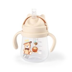 Alternative view of BabyOno: Παιδικό ποτηράκι με καλαμάκι και βαρίδι 270ml (non spill) - Μπεζ