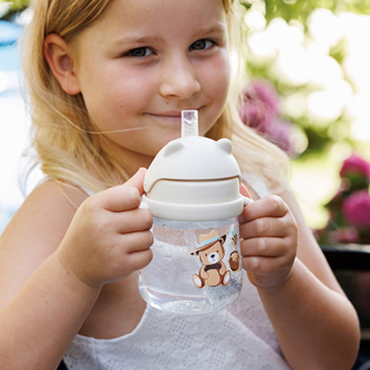 BabyOno: Παιδικό ποτηράκι με καλαμάκι και βαρίδι 270ml (non spill) - Μπεζ - Image 6