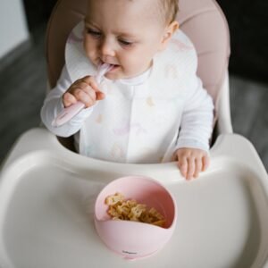 Alternative view of BabyOno: Βρεφικό κουτάλι από μαλακή σιλικόνη -- Pink
